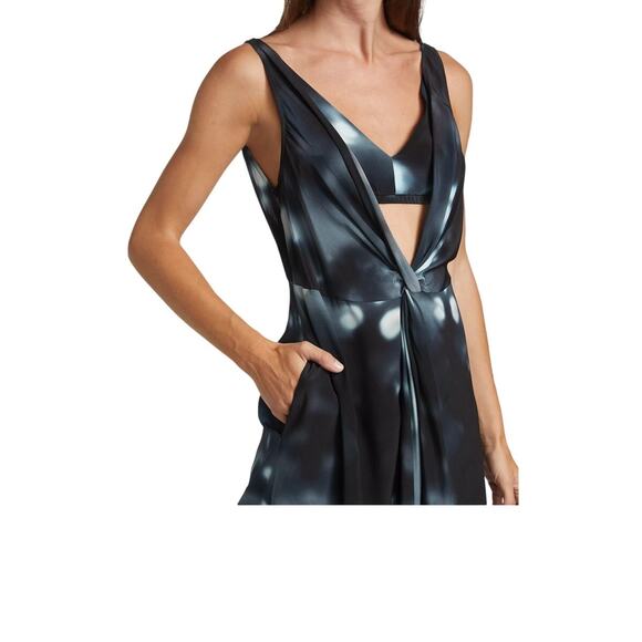 DEVEAUX NEW YORK | Renada Twist Front Midi Dress Silk | Sz. 6 - Picture 1 of 14